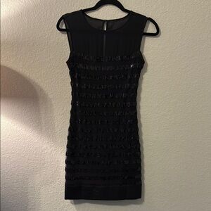 Max & Cleo Black Tiered Ruffled Mini Dress